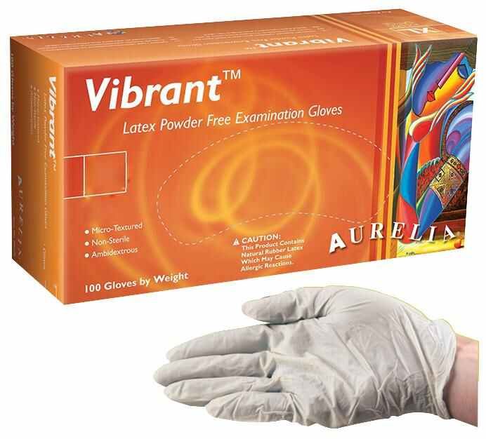 Aurelia Vibrant - Gants en latex sans poudre, taille S, boîte de 100