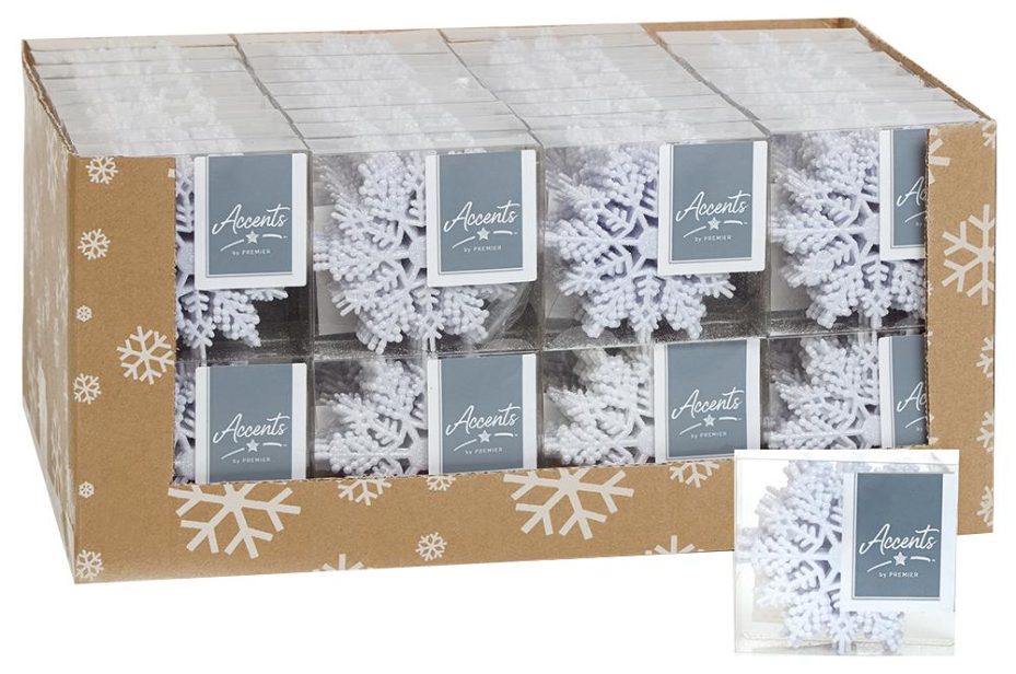 RARAION White Glitter Christmas Snowflakes, Pack of 10, 10x10cm