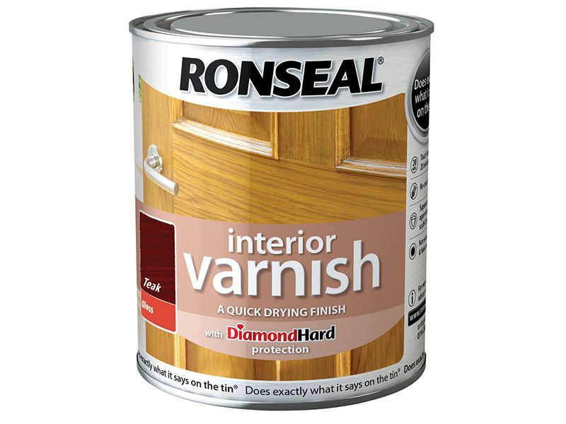 Ronseal Innenlack Schnelltrocknend Glänzend Teak 750ml
