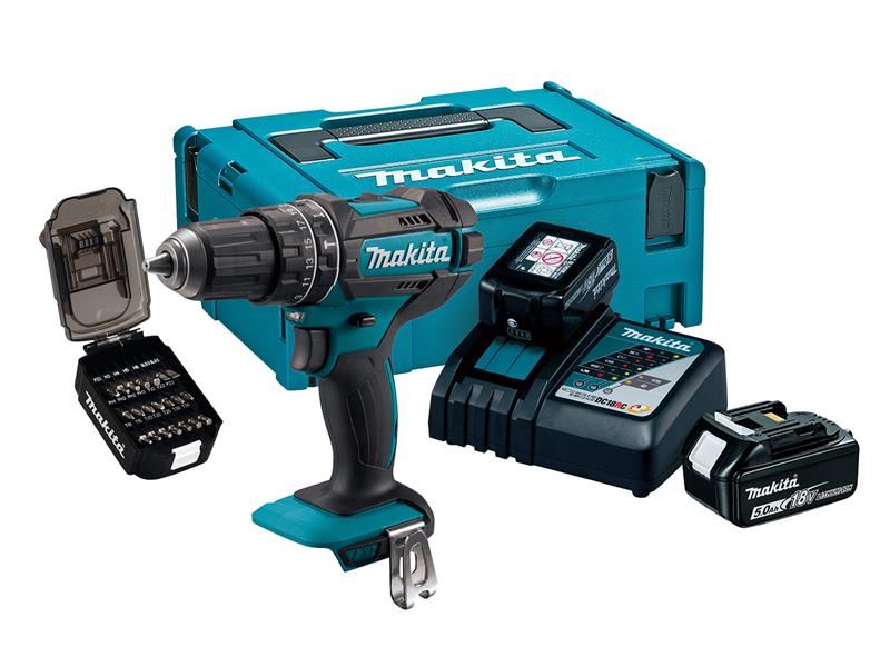 Makita DHP482JX14 LXT 콤비 드릴 18V + 5.0Ah 배터리 2개 세트