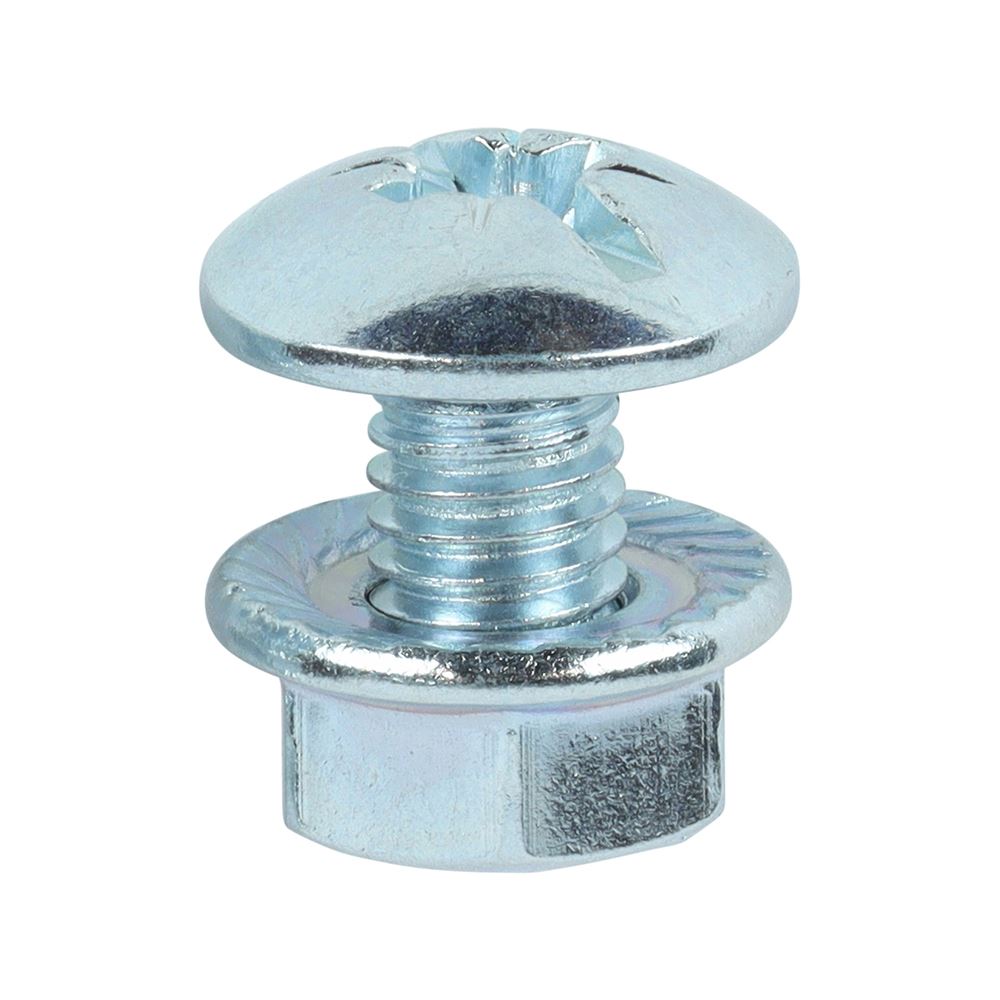 Timco Cable Tray Bolts with Flange Nuts, Zinc M6 x 12mm, 200pc