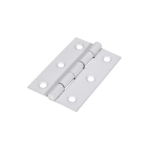 Timco Butt Hinge, Fixed Pin, White, 75x50mm (Pack of 2)