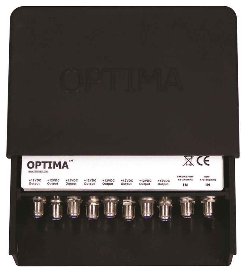OPTIMA Kit Amplificatore da Antenna, 8-20dB, Canali 21-60, 4G-Ready