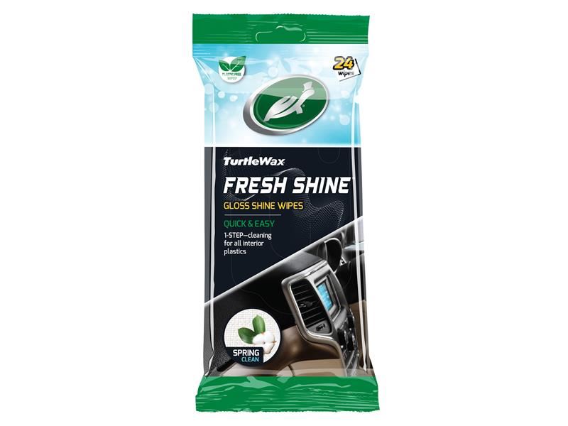 Turtle Wax Fresh Shine Gloss Wipes, Spring Fresh, Pack of 24