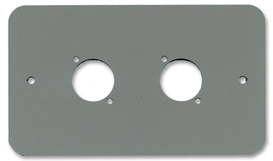 PENN ELCOM Placca Parete 2-Gang Doppio XLR/Speakon/RJ45, Argento, Angoli Arrot.