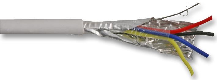 PRO POWER Câble blindé 4 conducteurs pour alarme/signal, blanc, CCA, bobine 100
