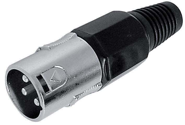 HiLo Spinotto XLR a 3 Poli, Montaggio su Cavo, Nichelato