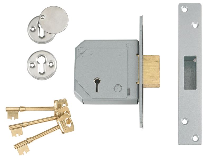 UNION 3G114E 5 Lever Mortice Deadlock, 80mm, Satin Brass