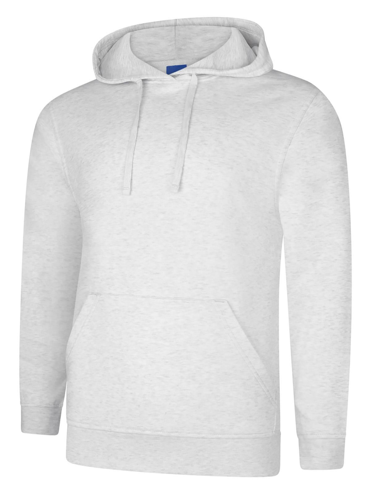 Uneek Unisex Deluxe Hooded Sweatshirt Cótun/Polaistear (Liath, 2XL)
