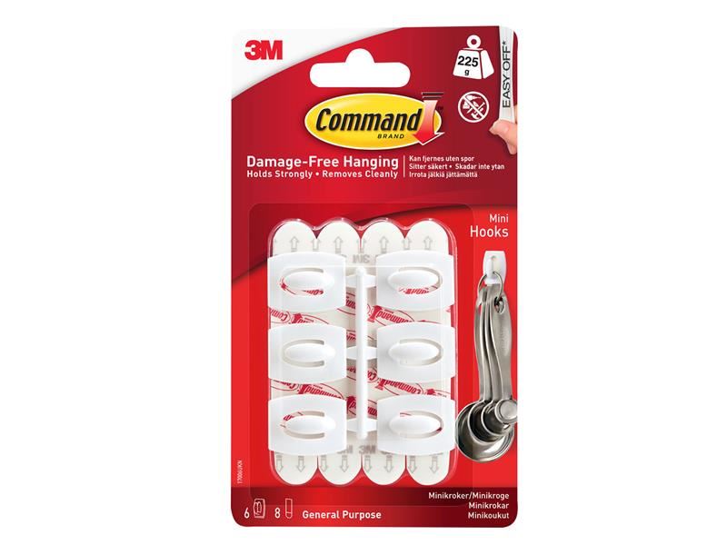 Command™ White - Crúcaí Beaga, Pac 6, Cumhacht Greamaithe 225g