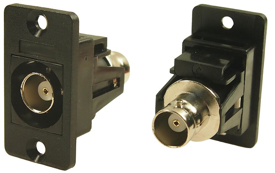 CLIFF Smal-doorvoer BNC-aansluiting Paneelconnector, 50 Ohm, Zwart