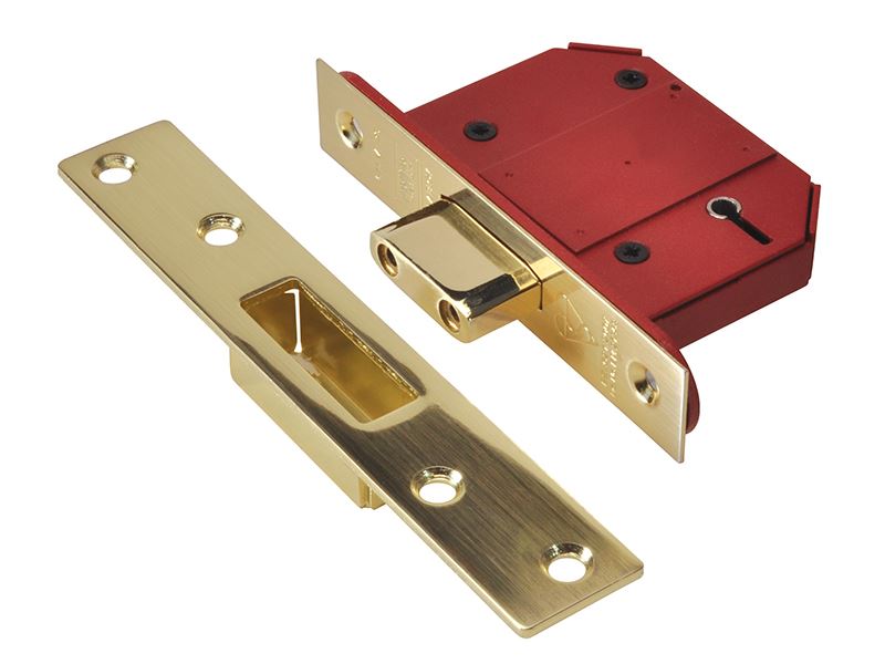 UNION StrongBOLT 2100S BS 5 Lever Mortice Deadlock, 68mm, Satin Brass