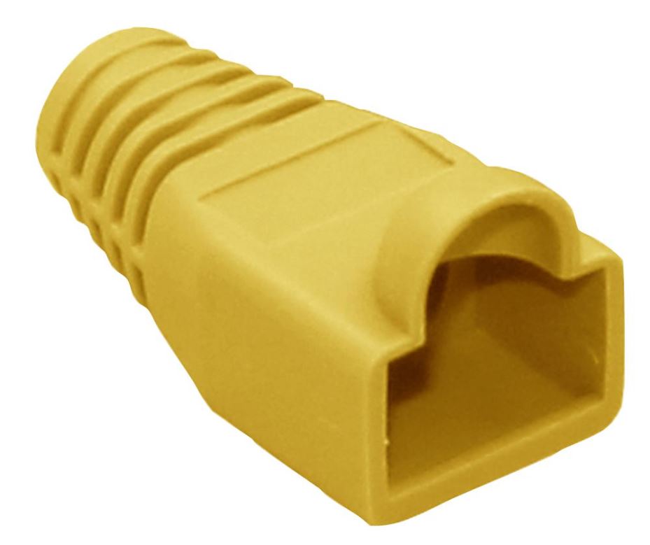 CONNECTIX RJ45 Zugentlastungsbügel für Cat5e & Cat6, Gelb