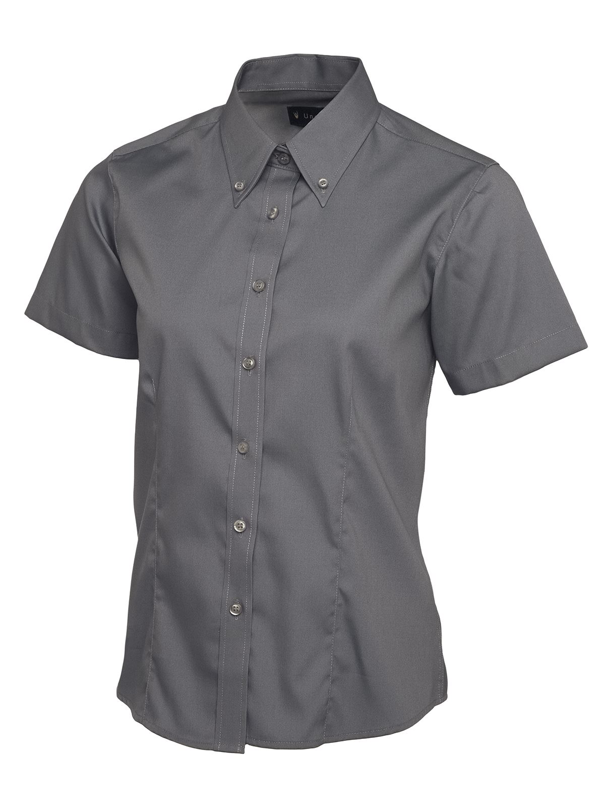 Uneek Women's Pinpoint Oxford Semi-Fitted Casual Shirt - Charcoal