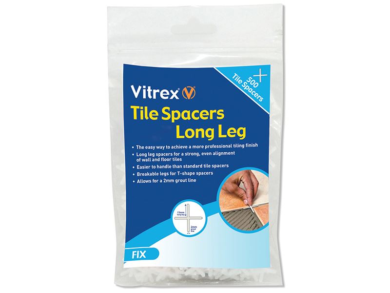 Vitrex 4mm Long Leg Tile Spacers (Pack of 500)