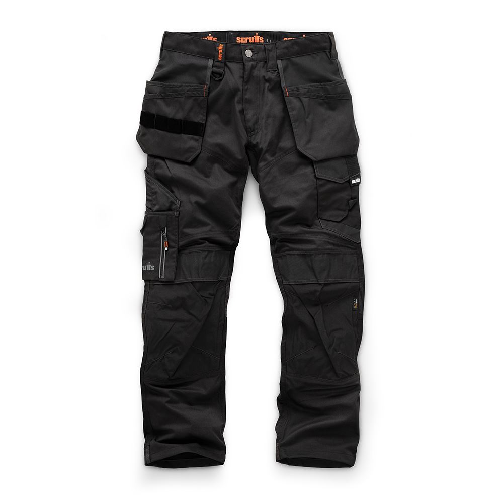 Scruffs Black Trade Holster Work Trousers, 40L