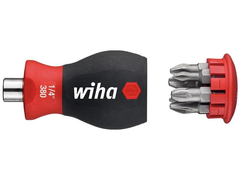 Wiha SoftFinish Magnetic Stubby Screwdriver with Bit Magazine (PH, PZ)