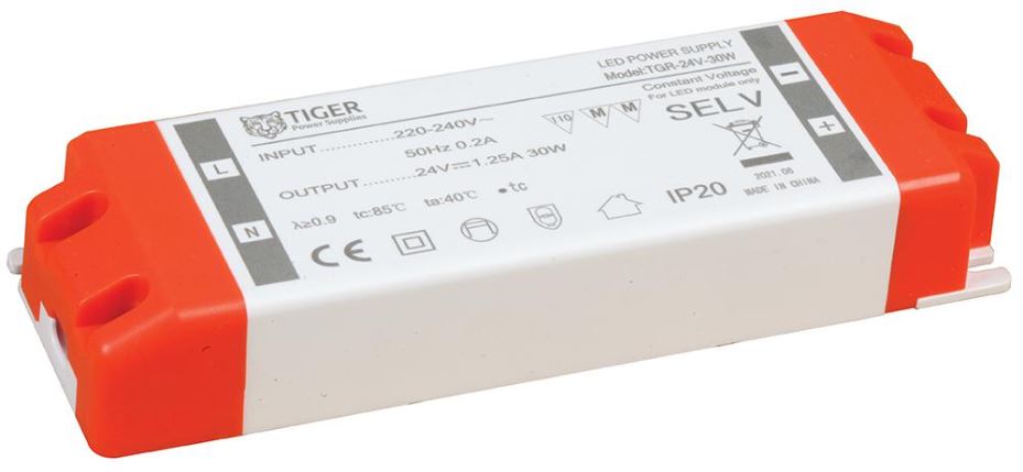 TIGER POWER SUPPLIES - 24V, 1,25A, 30W LED-Treiber mit konstanter Spannung