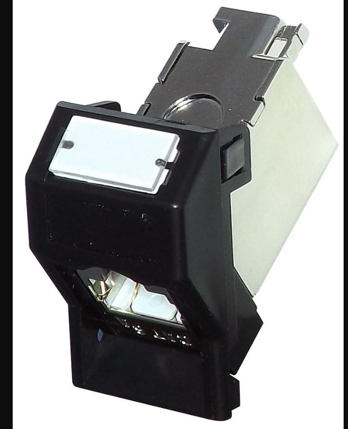 TUK Cat6a RJ45 6C Outlet, Shielded, Black