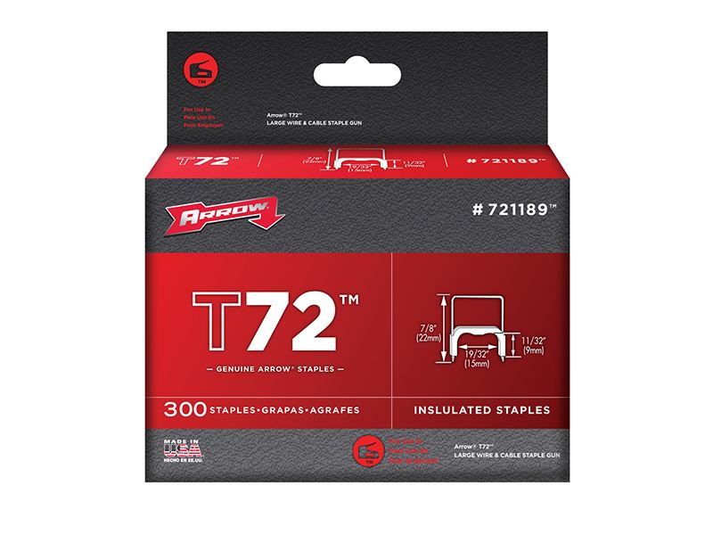 Arrow T72 Clear Insulated Staples, 9 x 15mm (300 Pack)