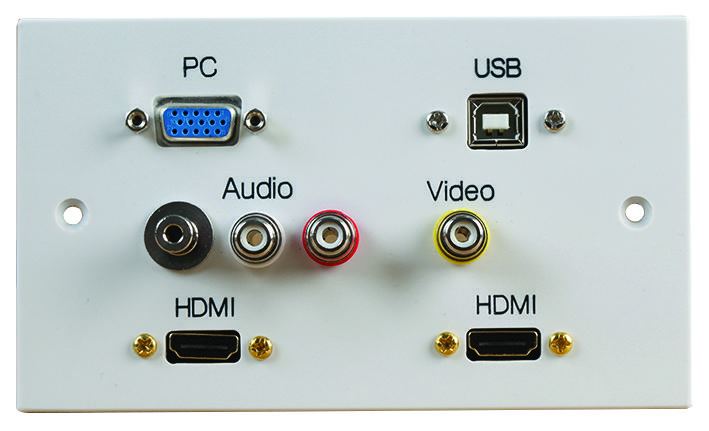 PRO SIGNAL 2-Gang HDMI Placca da Parete con Porte VGA, USB B e AV