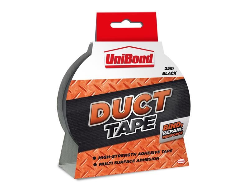 UniBond Heavy-Duty Duct Tape, Black, 50mm x 25m