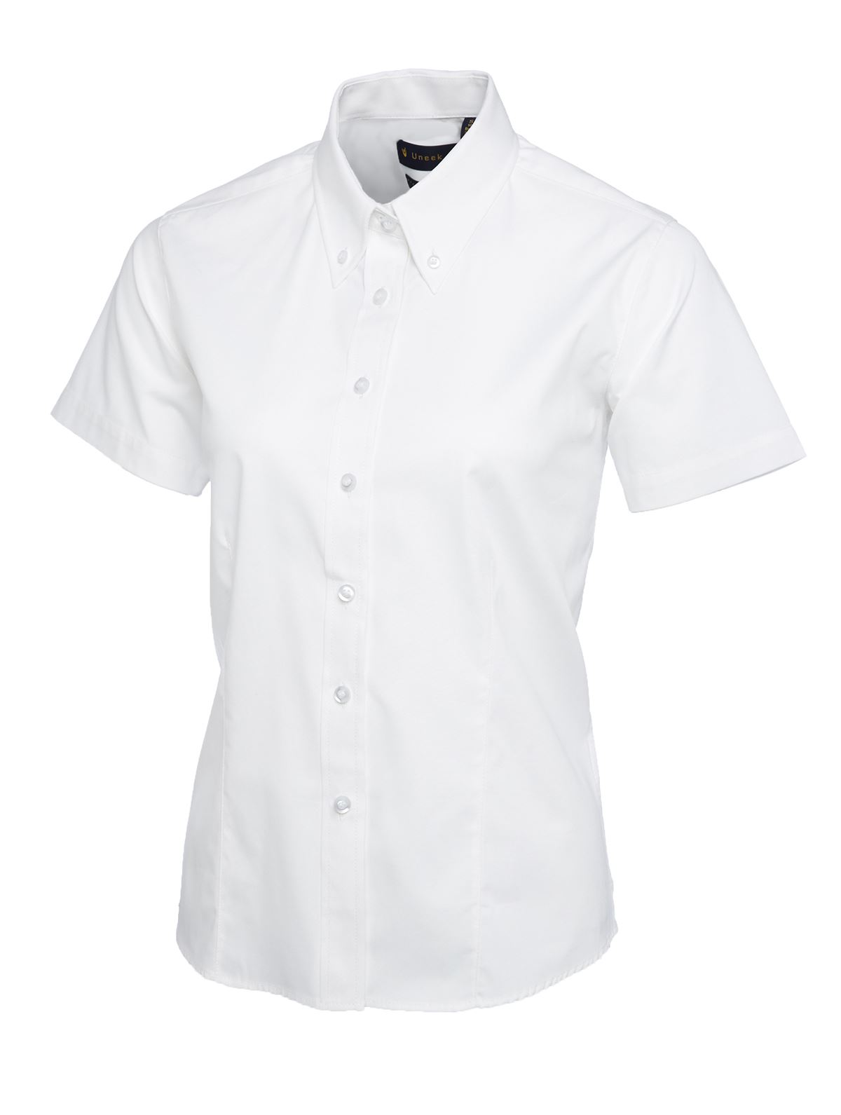 Uneek Women's Pinpoint Oxford Shirt, 70% Cotton, White, Size XL
