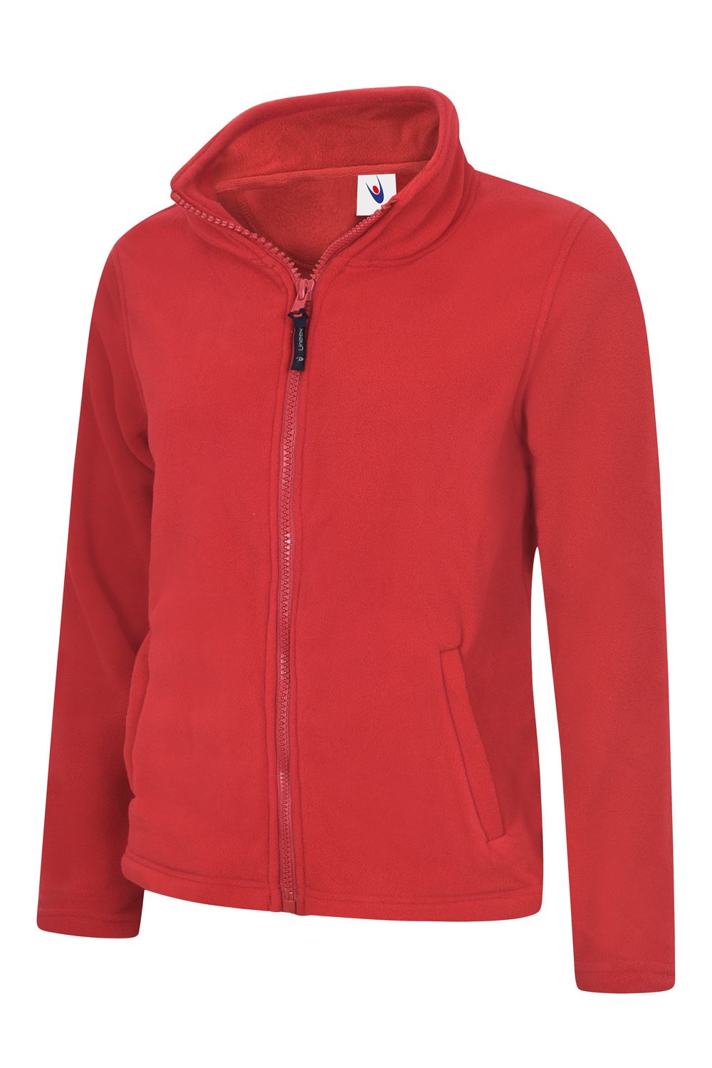 Uneek Women's Classic Zip Fleece Jacket, Red, Size M