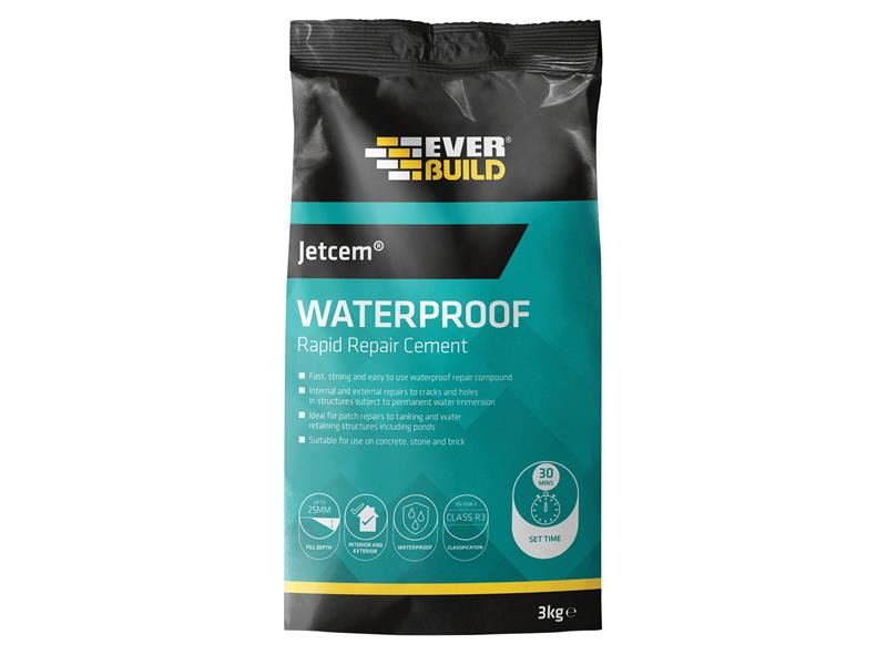 Everbuild Sika Jetcem Waterproofing Rapid Set Cement, 3kg