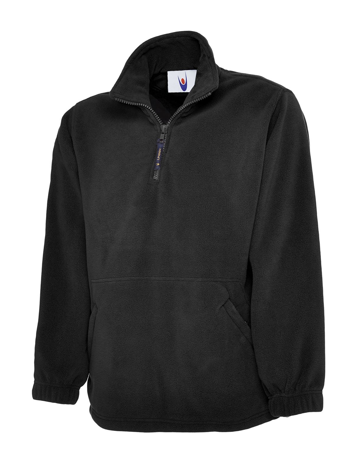 Uneek Unisex Premium 1/4 Zip Micro Fleece Jacket - Black - 3XL
