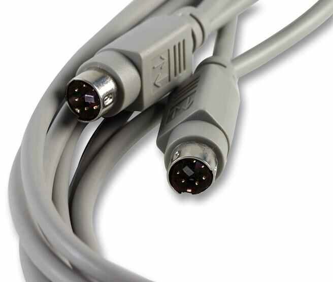 Pro Signal PS/2 6-Pin Mini DIN Male to Male Cable, 2m, Grey