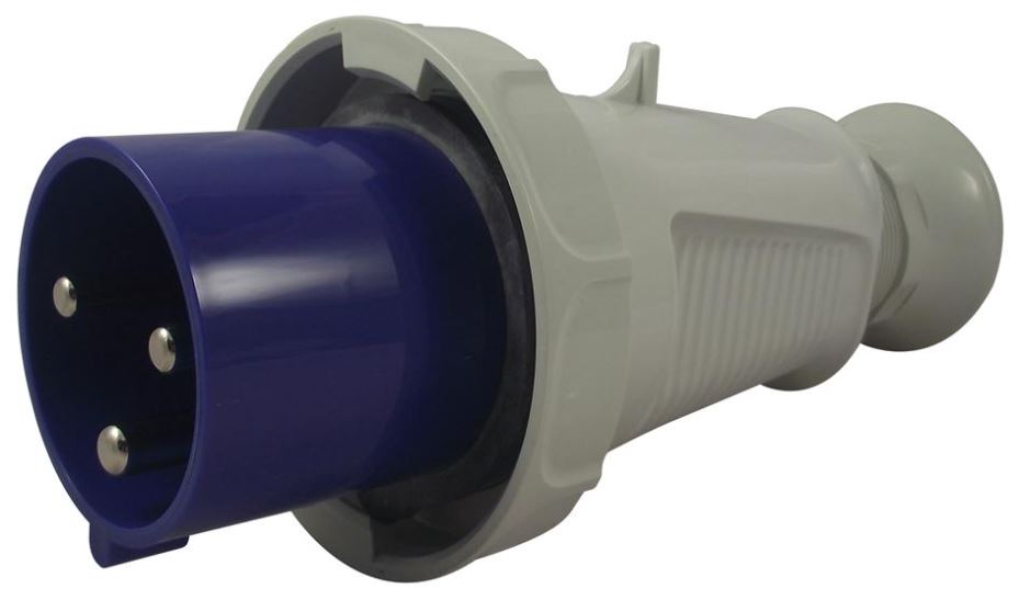 WALTHER Spina CEE da 63A 230V Montaggio su Cavo, 2P+E, IP67 Blu