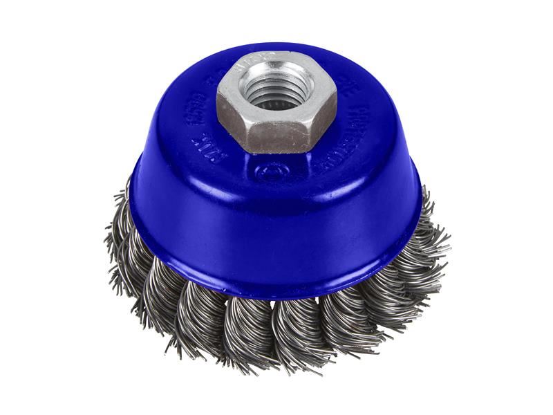 BlueSpot Twist Knot Cup Brush, 75mm, M14 x 2, Steel