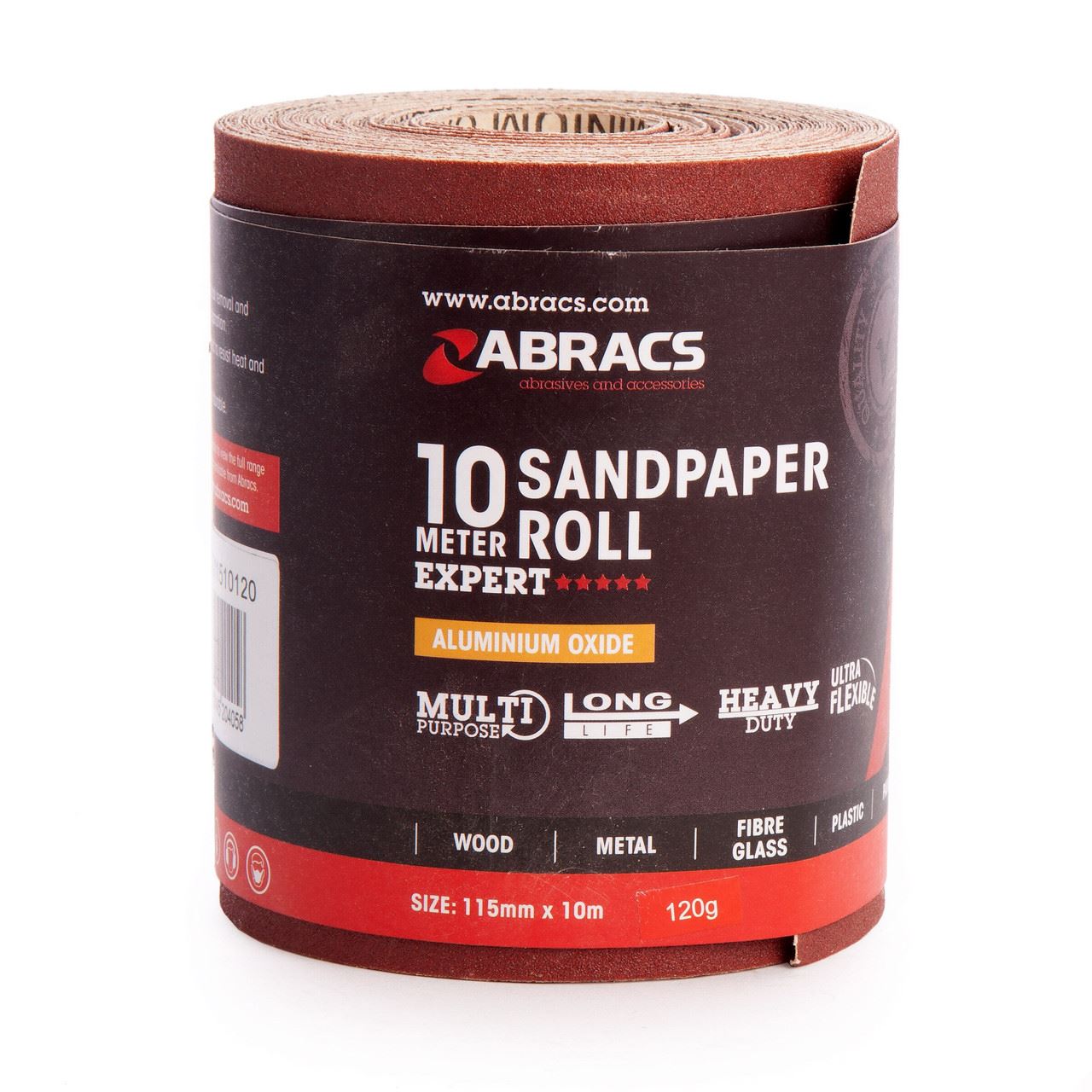 Abracs Sandpaper Roll 120 Grit 115mm x 10m