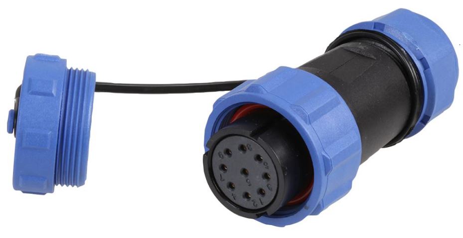 PRO ELEC Rundsteckverbinder Buchse, 9-polig, 7-12mm, IP68, mit Gewinde