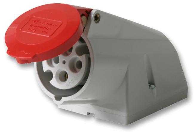 Prise industrielle CEE PRO POWER 16A 415V, 3P+E, rouge, IP44, encastrable
