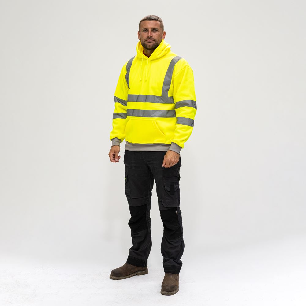 Timco High-Visibility Sweatshirt met Capuchon, Geel, XXXXL