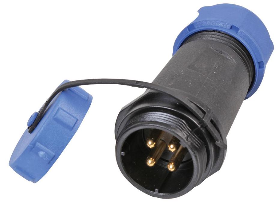 PRO ELEC Conector Circular Rosqueado 4 Polos, IP68, 7-12mm