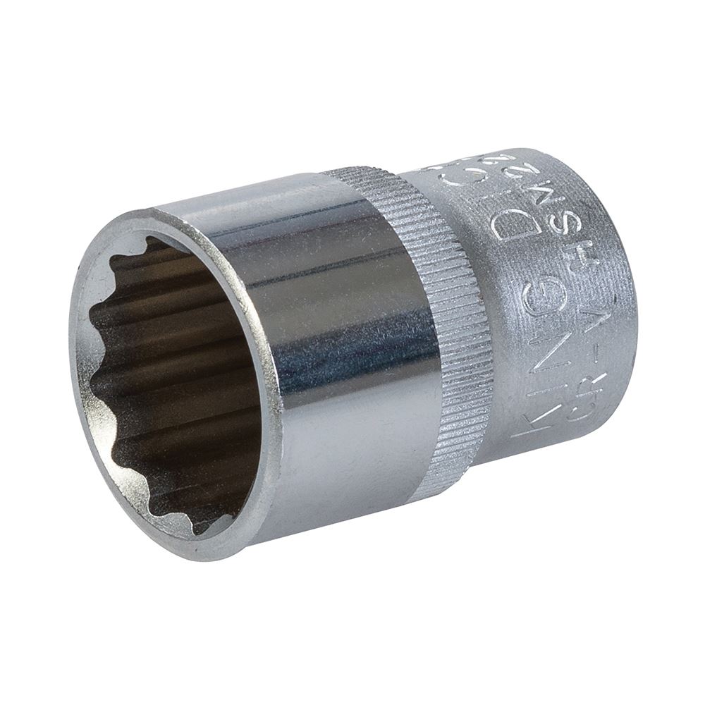 King Dick 1/2″ Socket 20mm, 12pt, Metric, Nickel Chrome-Plated