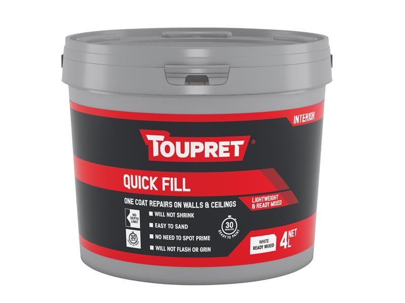 Toupret Quick Fill Interior Wall & Ceiling Repair, 4 Litre
