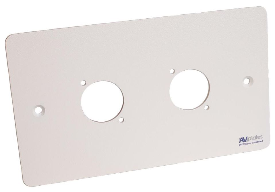 AVPLATES 2 Gang D-Shell Wall Plate, White, 86x146x2mm