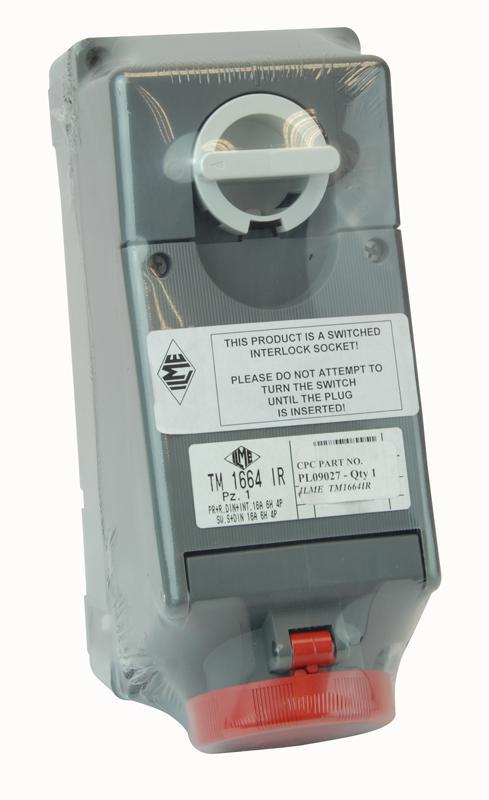 PRO POWER 16A 415V Βαρύς Εκδοχέας CEE με Διακόπτη και Ασφάλεια, 3P+E, Κόκκινος