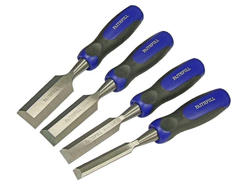 Faithfull Set di Scalpelli a Spigolo Smussato, 4 Pezzi (12-32mm)