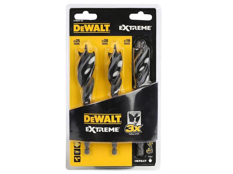 DeWalt EXTREME Tacar Giotán Trí-Leathach, 3-Píosa (16mm, 20mm, 25mm)