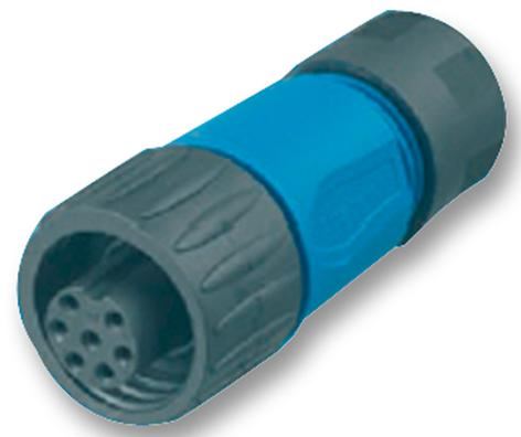 Amphenol 6 Pole + E Free Socket, Solder, Nylon