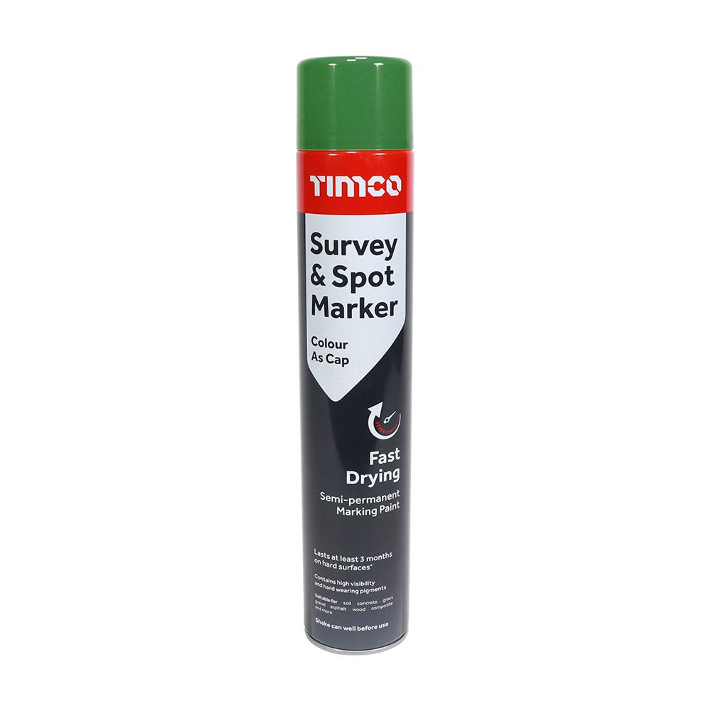Timco Survey & Spot Marker Paint, Green, 750ml