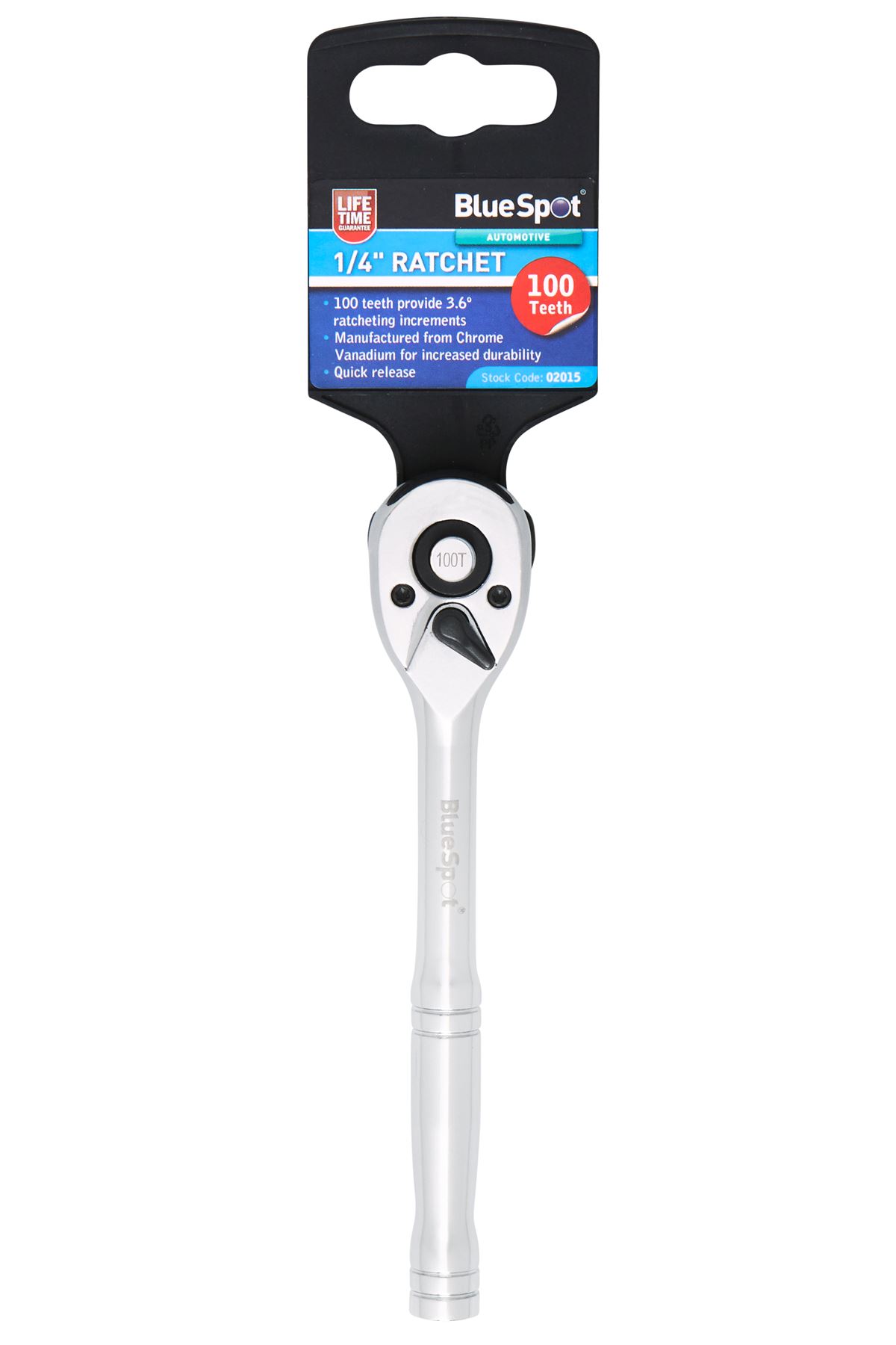 Blue Spot Tools 1/4″ Ratchet, Chrome Vanadium, 100 Teeth