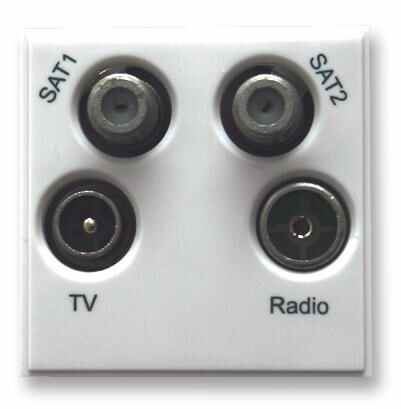 TRIAX Quadplexed TV/FM-DAB/SATx2 Euro Module in White