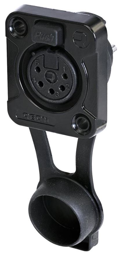 REAN Presa XLR 5 Poli, Da Pannello, IP65, Nero