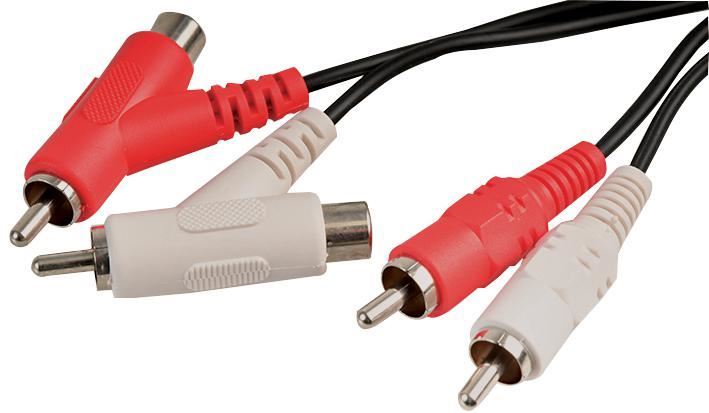 PRO SIGNAL - 2x Phono (RCA) Stecker auf 2x (stapelbare) Phono Stecker Kabel, 0,